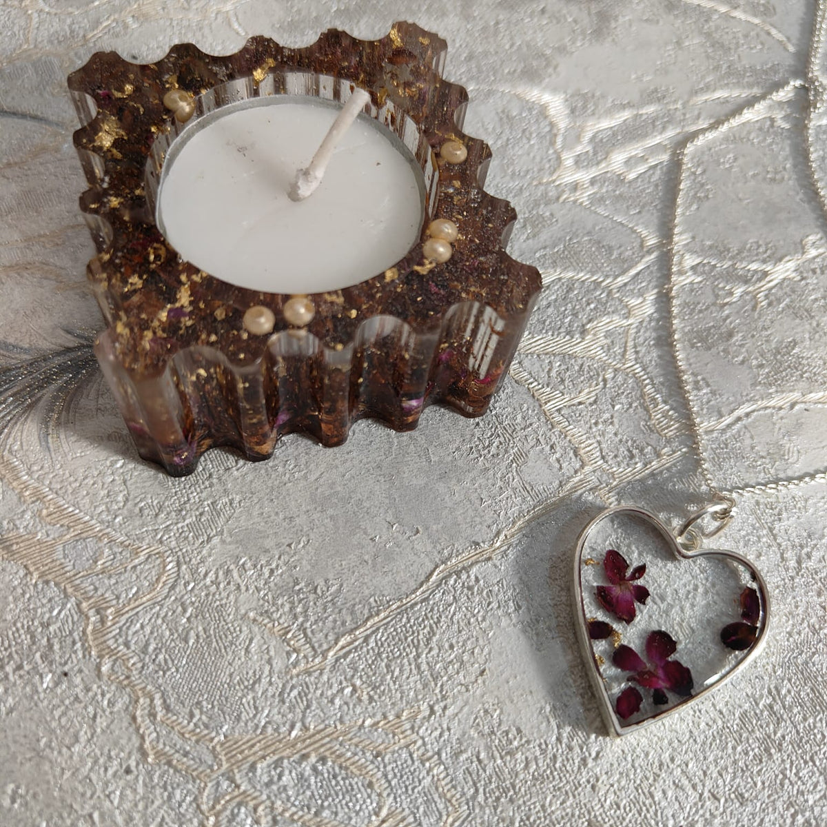 tea light candle holder and pendent set