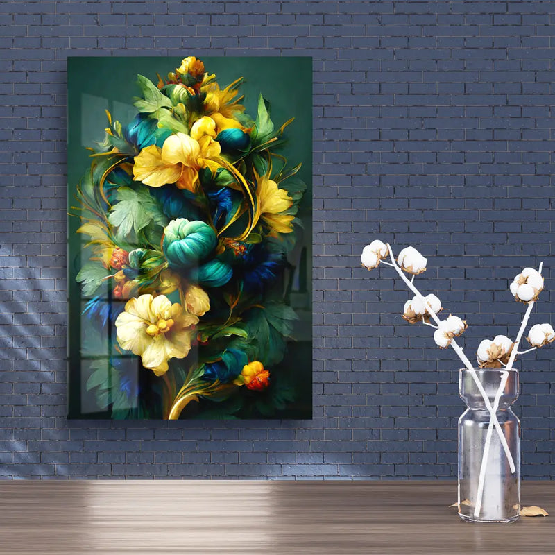 Floral Background In Baroque Style Acrylic Wall Art