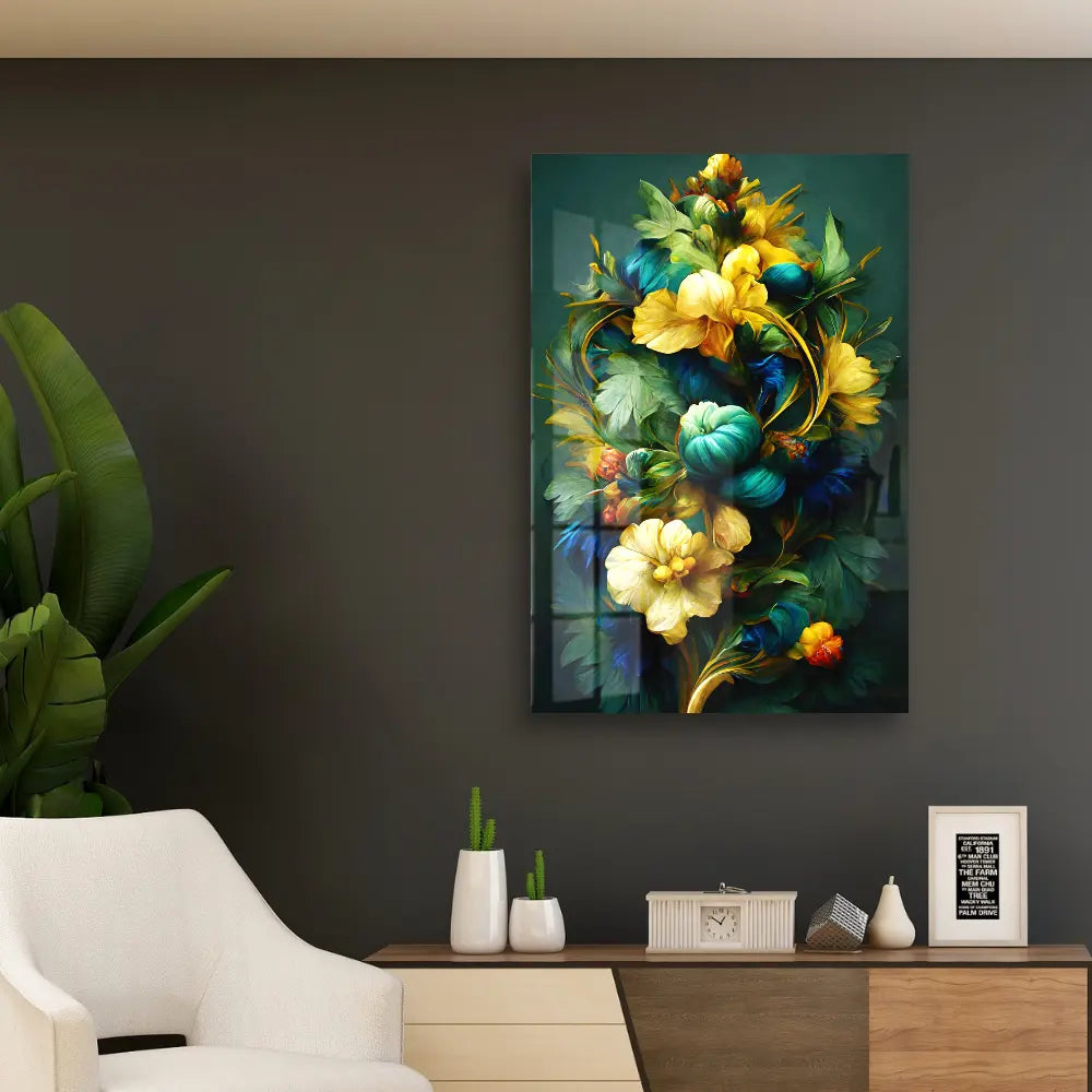 Baroque Style Floral Acrylic Wall Art