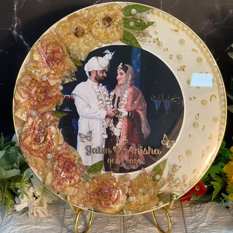10 inch Round 3D Varmala Preservation Photo Frame