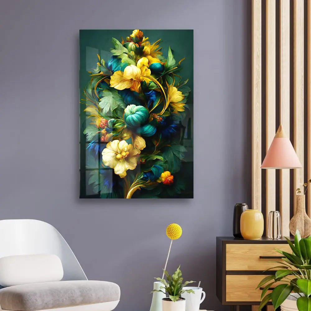 Baroque Style Floral Acrylic Wall Art