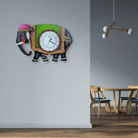 Analog Elephant Design Decorative Wall Clock