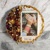 3D Varmala Flower Preservation Resin Frame with Metallic Stand  (10 Inch)