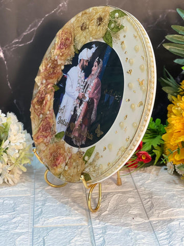 10 inch Round 3D Varmala Preservation Photo Frame