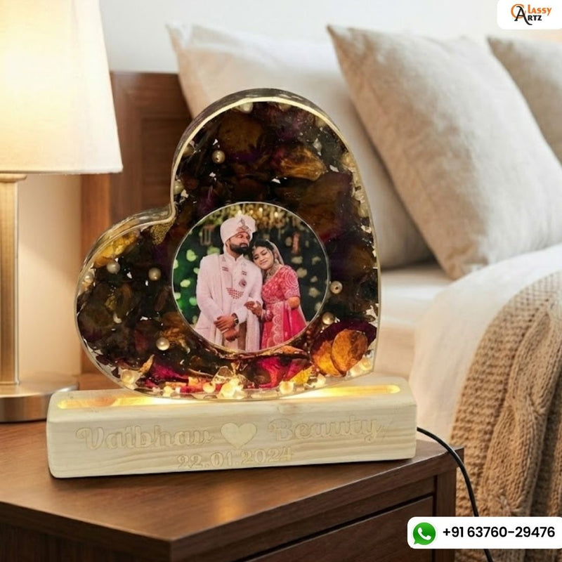 8-Inches Varmala Preservation LED Lamp with Photo