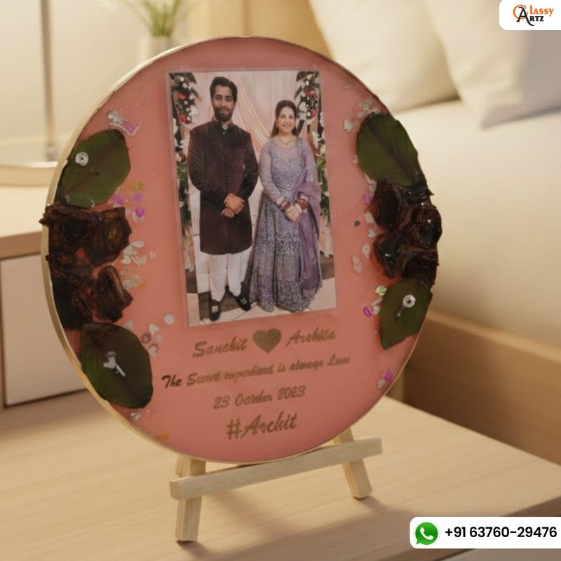 8 inch round with stand 3d flower