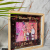 Square Resin Varmala Photo Frame with LED Lights | Custom Wedding Details Preservation (1.5 Inch Depth) | Wedding Momento for Bedroom Decor (8 Inch)