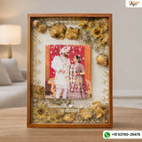 8 by 12 Inches Teakwood Flower Preservation Frame with Photo