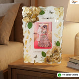 9 by 12 curvy shape white base  vermala preservation frame