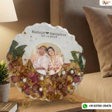 Agate-Shaped Shadi Varmala Preservation Resin Frame (8-Inches)