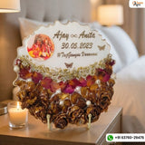 Agate unique 3D flower preservation frame with candle light holder / varmala preservation