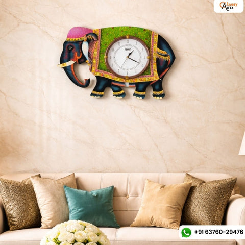 Analog Elephant Design Decorative Wall Clock