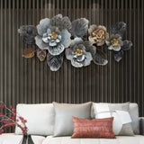 3D Metal Grey Golden Wall Art Decor (48×24 Inches)