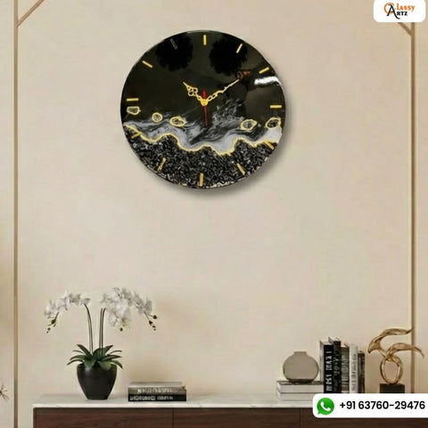 Attractive Black Ocean Resin Wall Clock