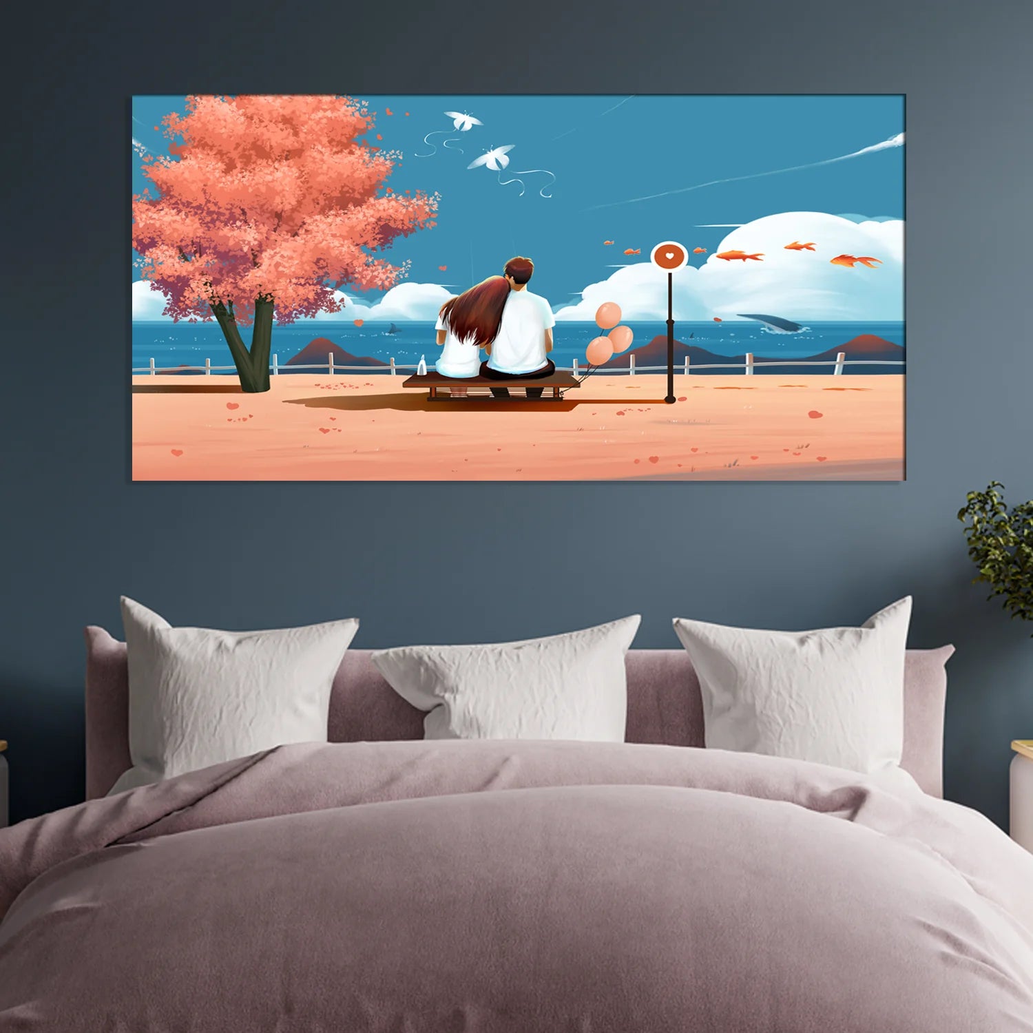Romantic Couple Canvas Wall Painting