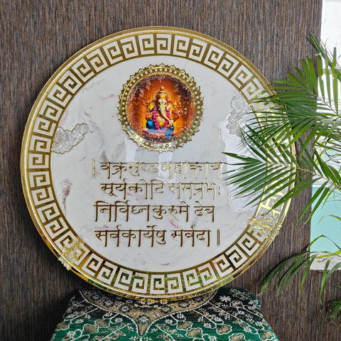Resin Ganesha Mantra Frame with LED Lights
