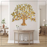Designer Golden Butterfly Tree Metal Wall Art (40x36 inches)