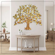 Designer Golden Butterfly Tree Metal Wall Art (40x36 inches)