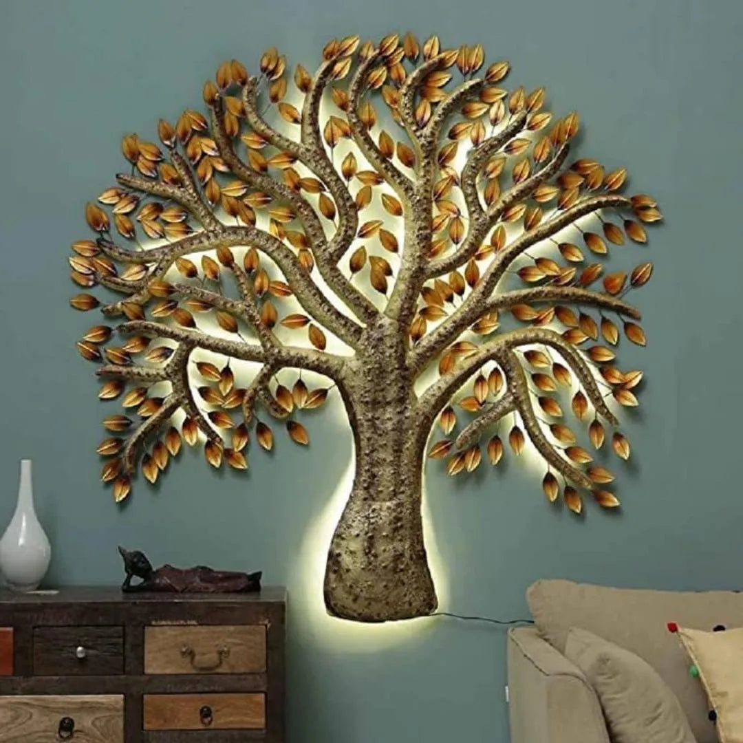 Handcrafted Butterfly Tree Metal Wall Art LED Lights (36×40 Inches)