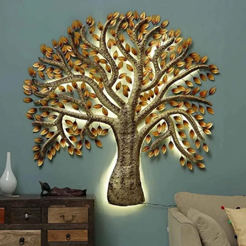 Handcrafted Butterfly Tree Metal Wall Art LED Lights (36×40 Inches)