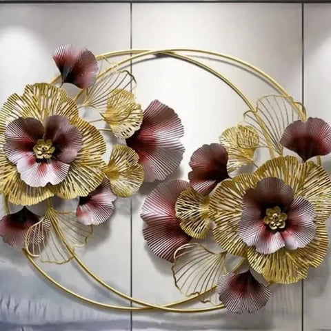 Luxury Multicolor Flowers Metal Wall Decor (50×30 Inches)