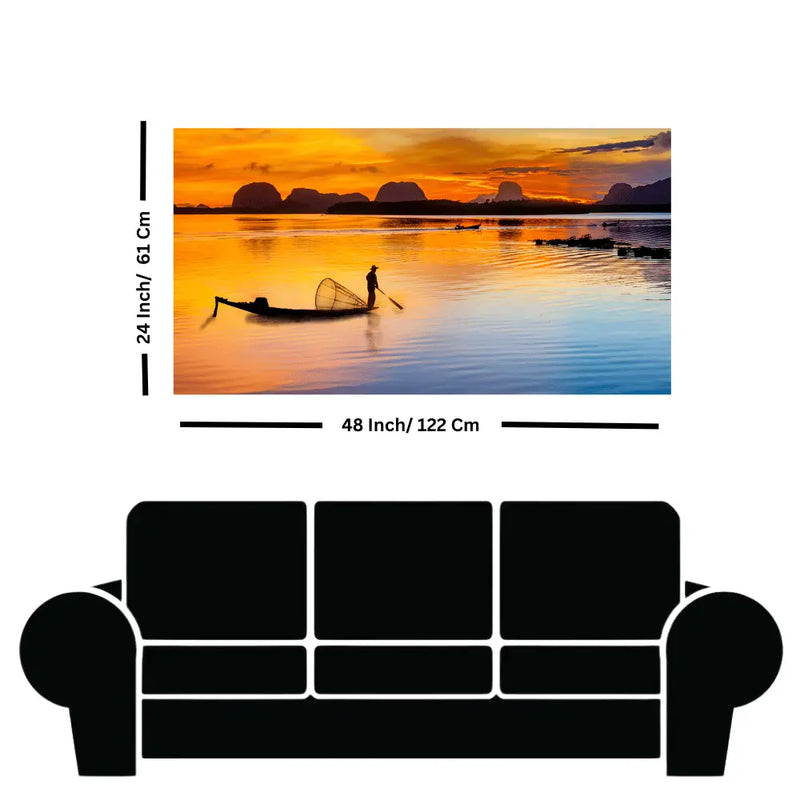 Boat-Sunrise-Floating-Wall-Painting-for-home-decor