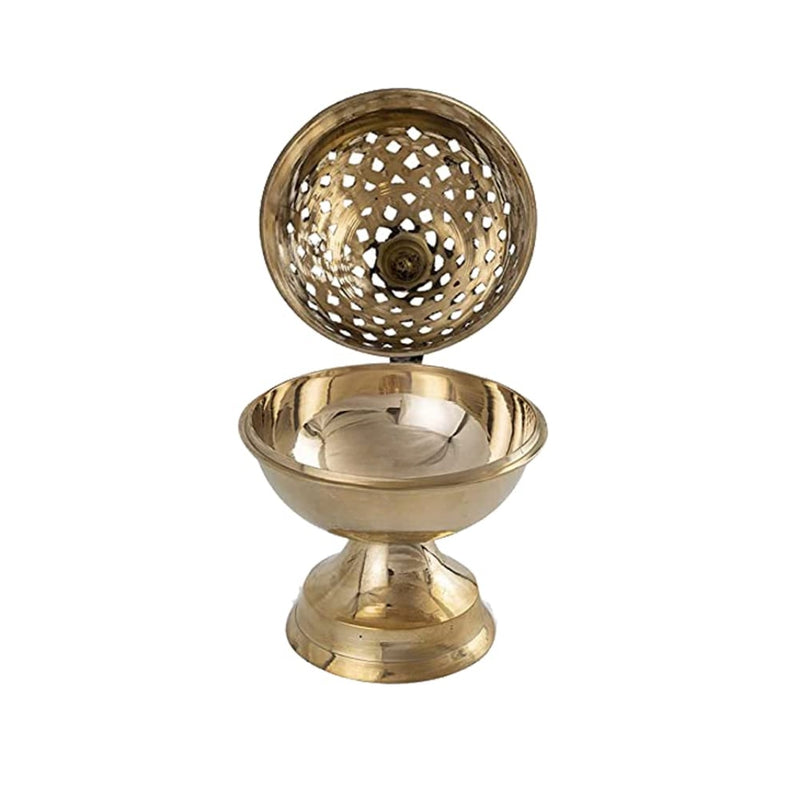 Brass Dhoop Daan Purify your Home with Holy Fragrance from Loban Lamp (Size 7.5 Inches)