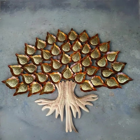 Broad Big Tree Metal Wall Art with LED Lights (57×36 Inches)