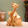 Cat Family Decorative Golden Resin Sculpture for Home Décor Showpiece Figurine