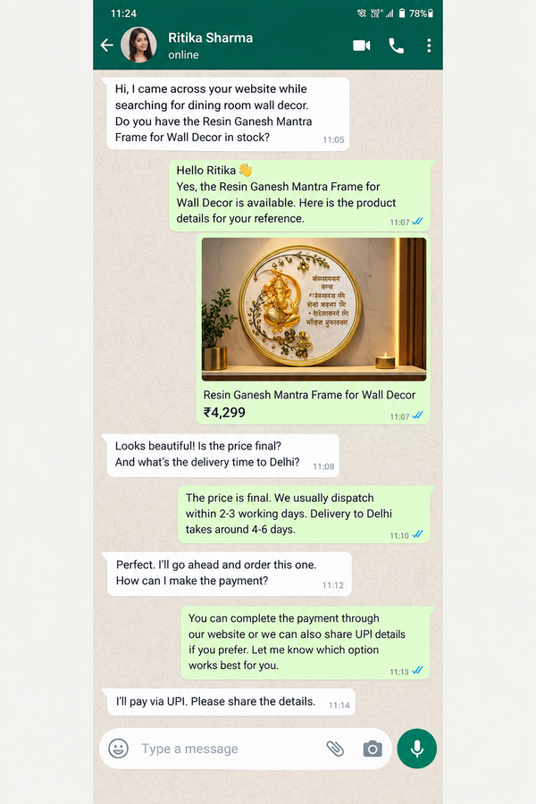 WhatsApp Customer Review 5