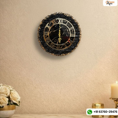 Classy Black Resin Wall Clock