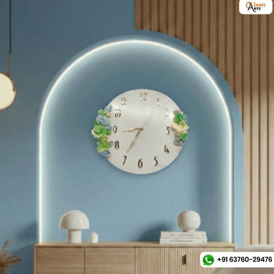 Classy Eye-Catching Floral White Wall Clock (12-Inches)