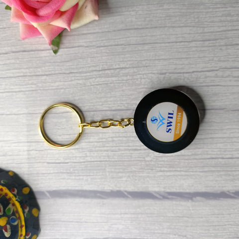 Handmade Company Logo Resin Keychain in Round Shape