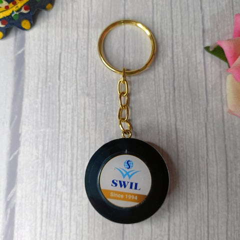 Handmade Company Logo Resin Keychain in Round Shape