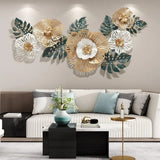 Luxury Floral Metal Wall Art (48×24 inches)