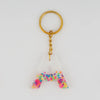 Customized Resin Keychain With Multi-Colour Transparent Alphabet A for Personal Reflection, Gift Giving, Decorative Purposes