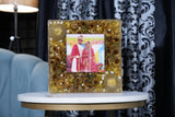 Resin 12 inch Acralic Frame with yellow flower and kaleera with couple photo and date with Pearls  Varmala preservation