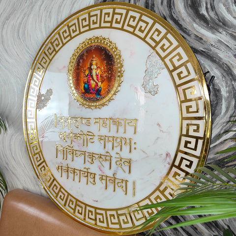 Resin Ganesha Mantra Frame with LED Lights