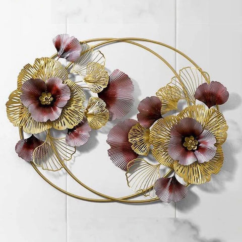Luxury Multicolor Flowers Metal Wall Decor (50×30 Inches)