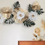 Luxury Floral Metal Wall Art (48×24 inches)