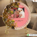 Epoxy Resin-Preserved Varmala Flowers & Photo Frame (8-Inches)