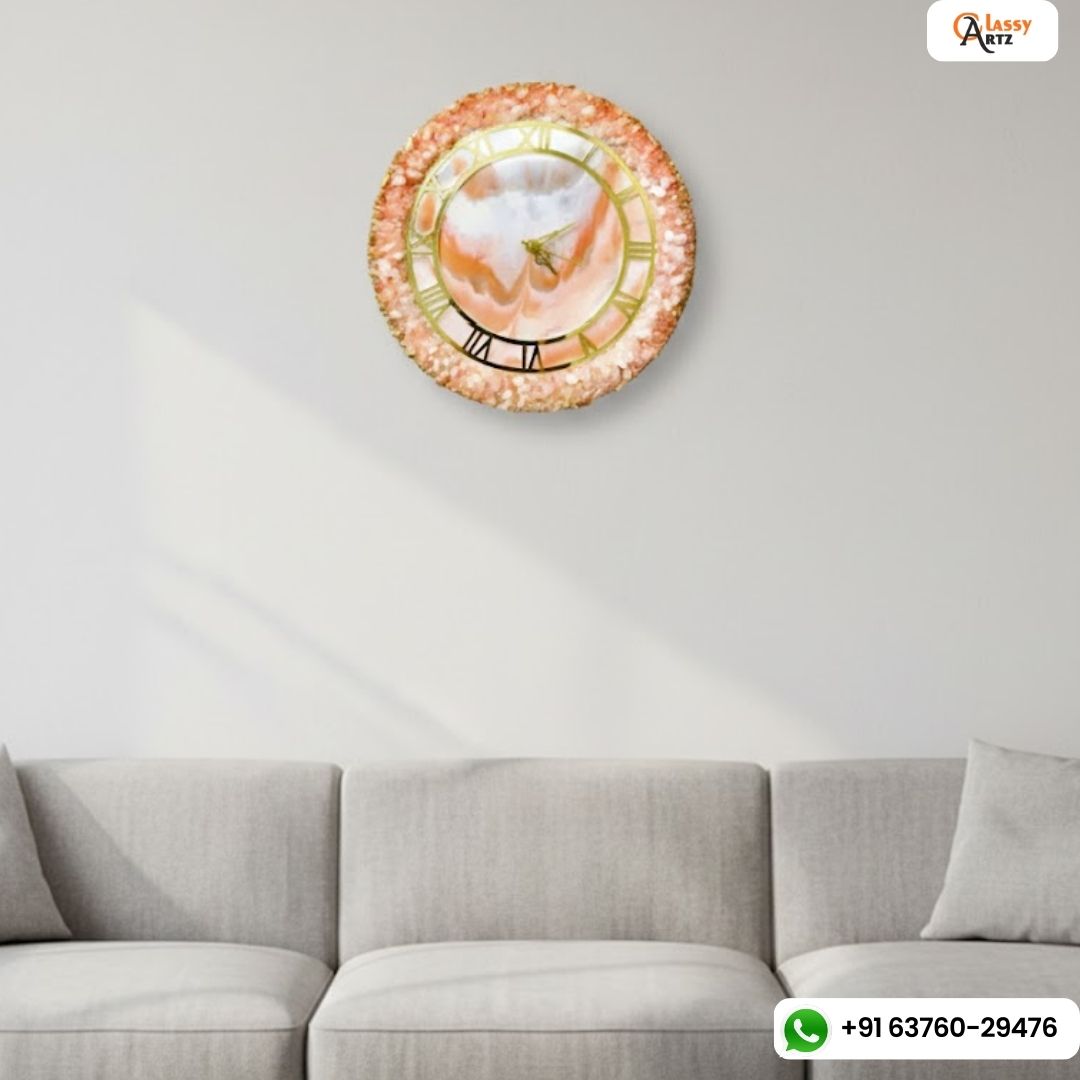 Epoxy Resin Wall Clock For Hall