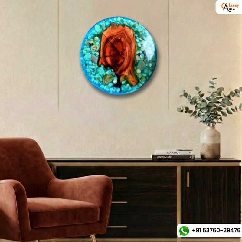 Epoxy Resin Wall Clock For Restaurant