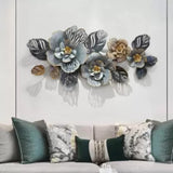 3D Metal Grey Golden Wall Art Decor (48×24 Inches)