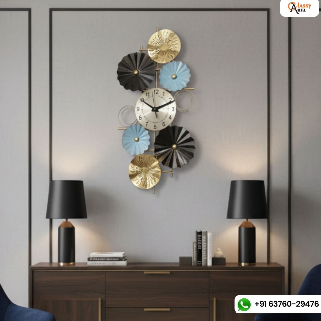 Fancy Vertical Metal Wall Clock