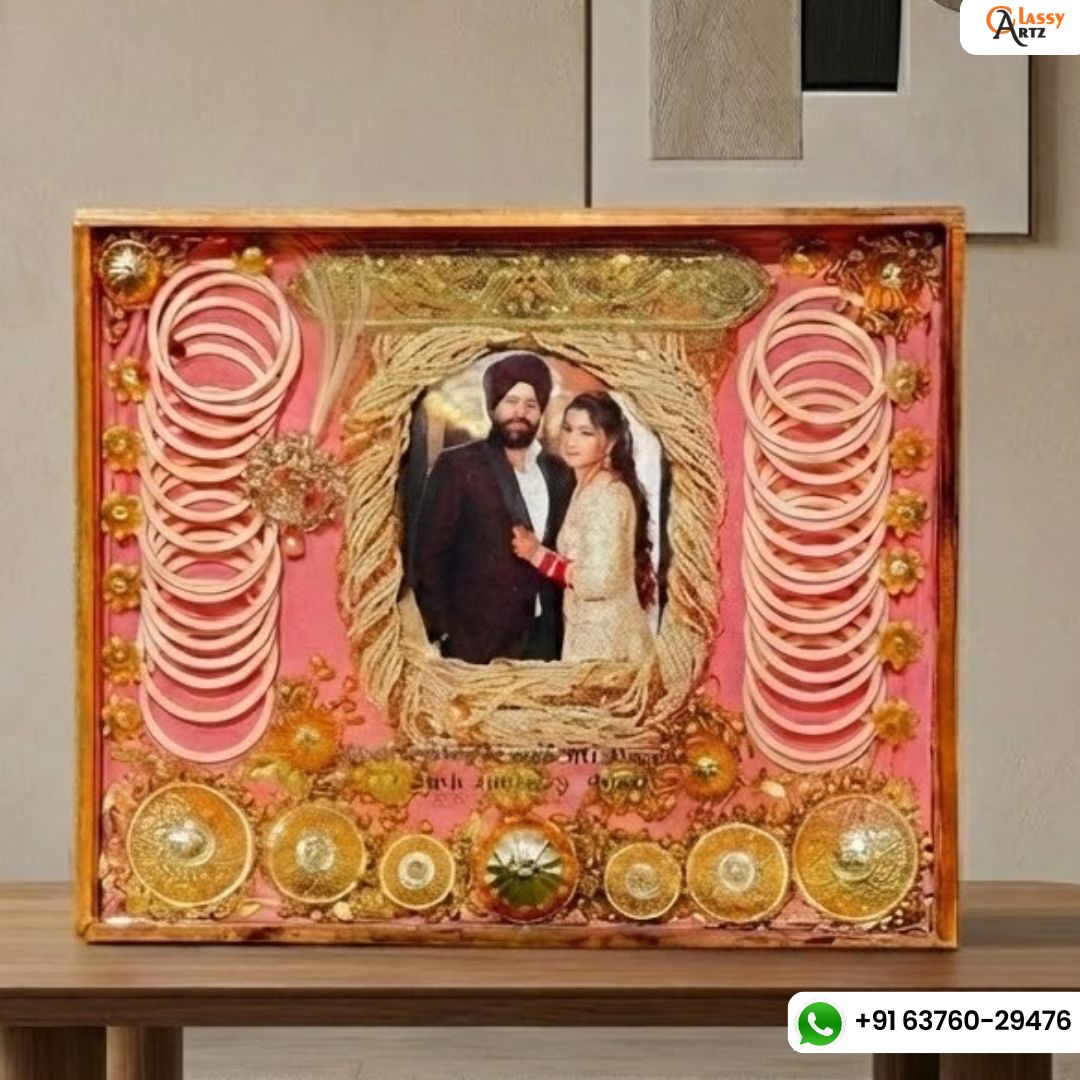 Full Varmala Preservation in Teakwood Frame (15 by 18 Inches)