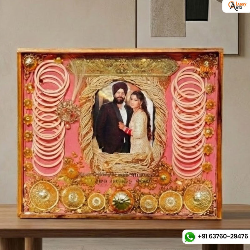 Full Varmala Preservation in Teakwood Frame (15 by 18 Inches)