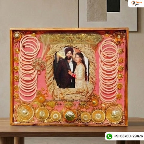 Full Varmala Preservation in Teakwood Frame (15 by 18 Inches)