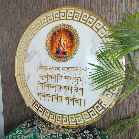 Resin Ganesha Mantra Frame with LED Lights