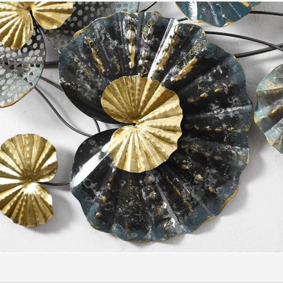 Floral Leaf Metal Wall Art/ Stunning Home Decor with Lotus Leaf Elegance (48×24 Inches)